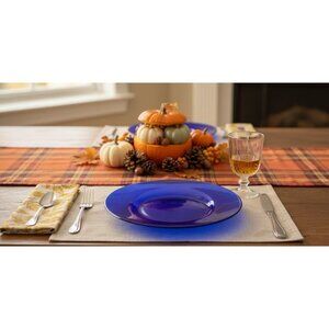Cobalt Blue Glass Dinner Plate 10.5-Inch Diameter